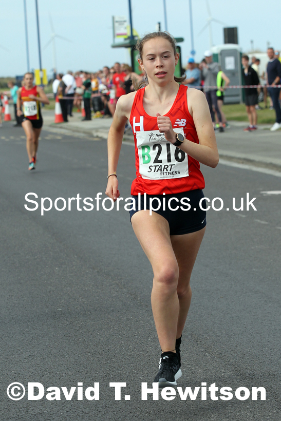 Senior womens 4 stage relay, 2021 Northern 6 and 4 Stage and Young Athletes Road Relays, Redcar. Photo: David T. Hewitson/Sports for All Pics